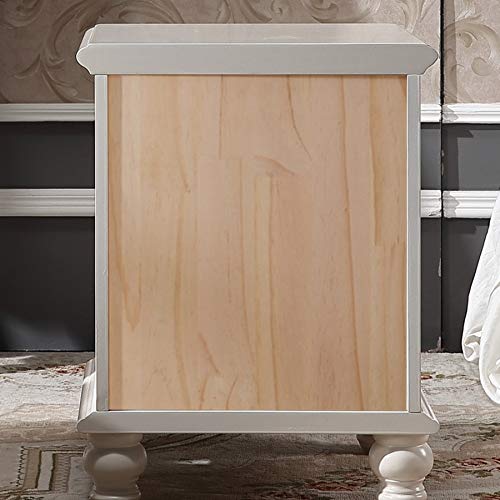 JYDQM 40cm Bedside Table Solid Wood Bedroom Simple Mini Bedside Table, White Double Drawer Design Bedside Table