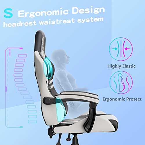 JOYFLY Gaming Chair for Adults, Gaming Chair Gamer Chair for Ergonomic Rotatable PC Computer Chair with Padded Armrests, for Boys Adults Teens(Bl
