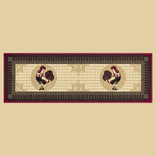 Ottomanson Rubber Back Doormat Collection, Floral Tile Design, "Welcome" Text, 51 cm x 76 cm, Multicolor