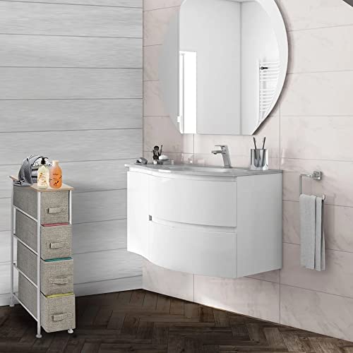 LIUZH 4 Drawer Fabric Dresser Storage Tower Non-woven Chest Of Dresser Bedroom Furniture Space Saving (Color : D)