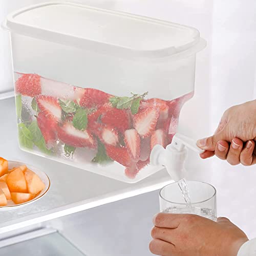 Jucoan 2 Pack 3.5L Fridge Beverage Drink Dispenser with Leak-proof Spigot, Plastic Cold Drink Juice Beverage Dispenser Jug for Party Drink, Juice