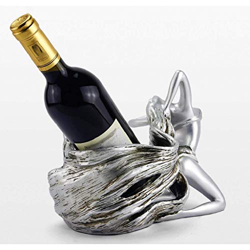 DLOETT Resin Wine Rack- Wine Rack Wine Rack Home Bar Kitchen Accessories Resin Beauty Girl Model Wine Holder Home Decoration Creative Wine Shelf