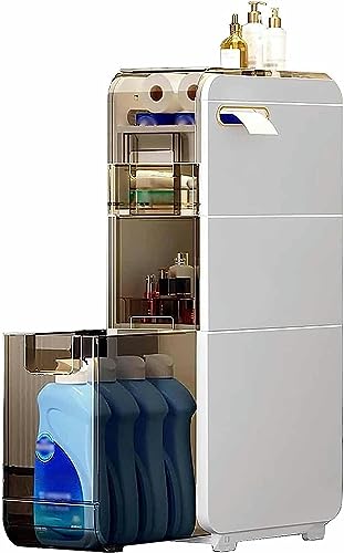 Shykey 2/3/4 Tier Bathroom Floor Cabinet Toilet Side Storage Cabinet Bathroom Floor Cabinet Vertical Storage Unit Toilet Paper Cabinet for Bathro