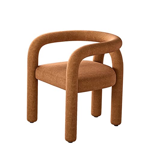 LUKEO Cosmetic chair Scandinavian living room furniture leisure chair reclining dining chair cashmere sofa armchair makeup stool (Color : black-S