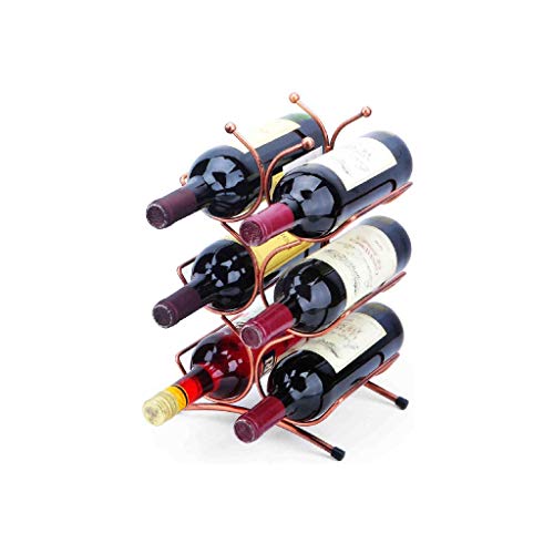KXDCZ Iron Wine Rack- Tabletop Wine Racks Wrought Iron 6 Bottles Wine Rack Kitchen Cabinet Rack Stackable Wine Bottle Rack,Bar Wine Tools