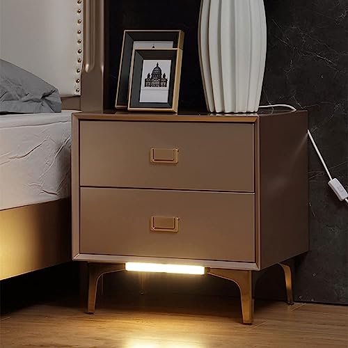 Modern Minimalist Nightstands Bedroom Furniture Smart with Lamp Fashion Bedside Table Light Luxury Designer Storage Cabinet