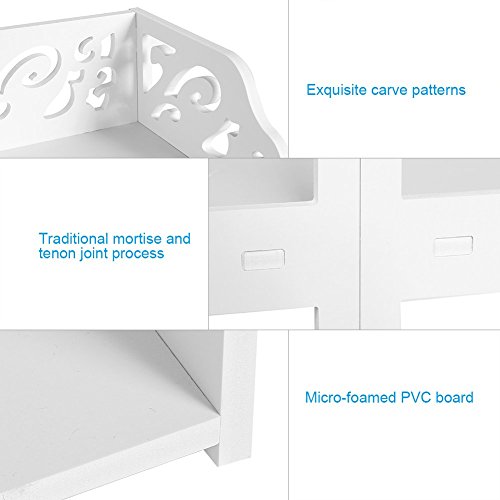 Shoe Rack White Floor Standing 3 Tiers Shoe Rack Bathroom Shelf Modern Carved Shoe Cabinet Storage Rack Organiser Shelf Unit for Entrance Hall Ba