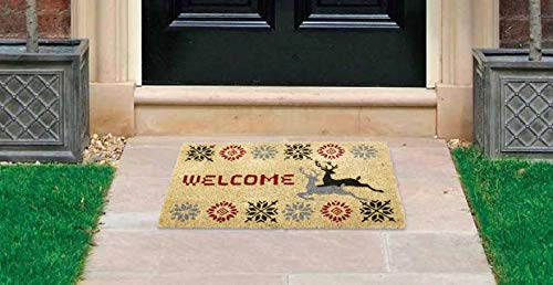 Coco&Coir Door Mat | Non-Slip | Thick Coir | Premium Quality | Rubber Backed | Eco-Friendly | Indoor | Outdoor | Heavy Duty | Christmas Theme | X