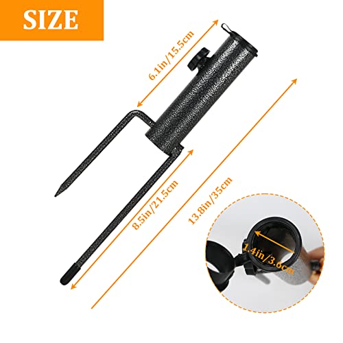 Soekodu 2 Pieces Patio Umbrella Steel Anchor with 2 Spike, Umbrella Ground Spike, Metal Sun Umbrella Ground Stake Adjustable Multifunction Paraso