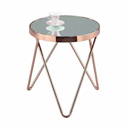 ASPECT Puccini Mirrored/Glass Round Side/Coffee/End/Lamp Table, Copper, 42.5x42.5x46 cm