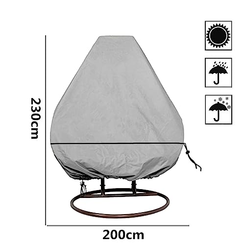 HONCENMAX UPGRADE Patio Hanging Chair Cover - Cocoon Egg Chair Cover - for Rattan Wicker Swing Seat Chair - Waterproof Furniture Protective Cover