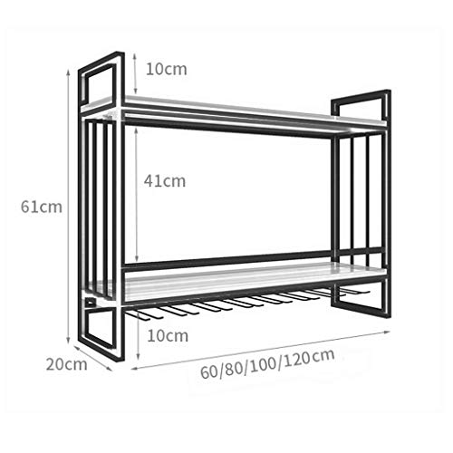 EYLINK Wine Racks,Wall-Mounted Metal | Wine Glass Holder | Wine Shelf with Glass Holder | Wine Bottle Holder/60Cmx20Cm