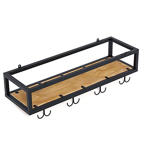 Industrial Style Bar Hanging Wine Rack, Iron Wine Holder, Upside-down Wine Glass Wine Storage Shelf, Bar Hanger Ceiling Wine Hanger Organizer Rac