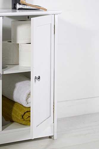 Premier Housewares White Pedestal Sink Under Sink Unit Kitchen Sink Bathroom Under Sink Cabinet Under Basin Storage Undersink Cabinets h60xw60xd3
