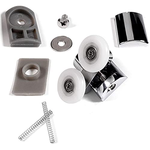 Nicoone 4PCS Shower Door Wheels,23mm Top and Bottom Shower Door Rollers,Zinc Alloy Shower Door Replacement Rollers for Both Flat Sliding/Curved S