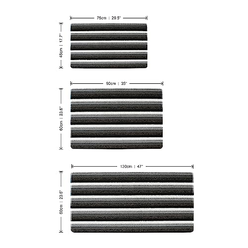 OOKSEN Outdoor Doormats, Waterproof Front Door Mat with Anti-Slip Backing for Entryway, Black Striped Welcome Door Mats Dirt Trapper for Outdoor