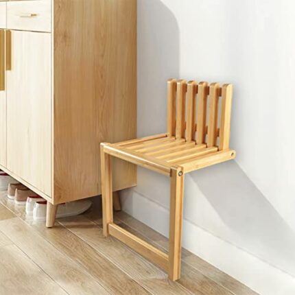 XSWLHH Folding Chair Wall-Mounted Invisible Shoe-Changing Stool Made of Solid Wood Wall Seat Folding with Support Legs Saving Space Suitable for
