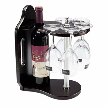 DLOETT European Style Imitation Solid Wood Wine Rack, Wine Glass Rack Upside Down Wine Bottle Rack Creative Decorations