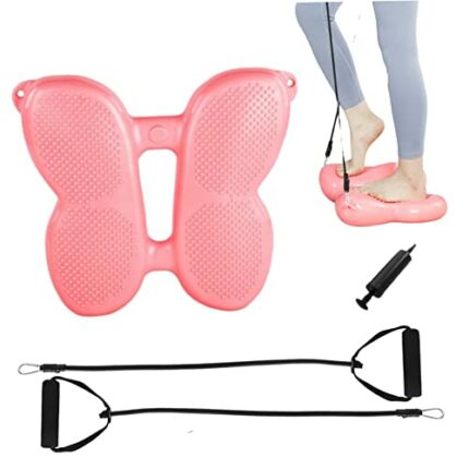 Mini Stepper Machine Fitness Steppers for Exercise Workout Stair Stepper Multi-Function Stepper Massage Dots Inflatable Trainer for Home Gym Pink