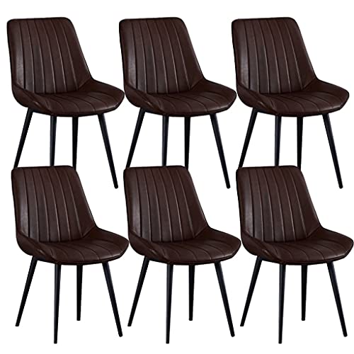 Kitchen Dining Room Furniture Chairs Dining Chairs Set Of 6 Kitchen Chairs with PU Cushion Seat Back, Modern Mid Century Living Room Side Chairs