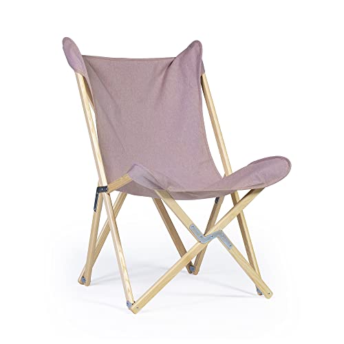 Telami–Tripolina Chair–Collection Recycled–Arm Chair–Foldable and Light – Pomegranate Colour – Natural Frame – Made in Italy - Outdoor Furniture,