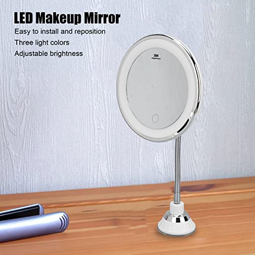 LED Makeup Magnifying Glass, Home Makeup Mirror Magnifying Suction Cup Design for Detailed Makeup