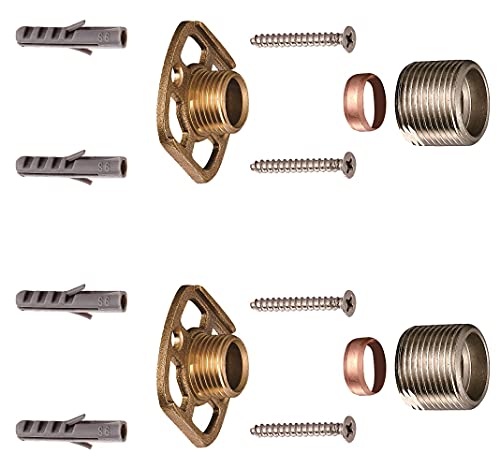 KEDWILL® Bar Valve Fixing Kits Brackets 3/4” Inch Connections BSP 15mm Wall Mounted Fast Fix Kit Bracket for Thermostatic Shower Bar Valve Or Bat