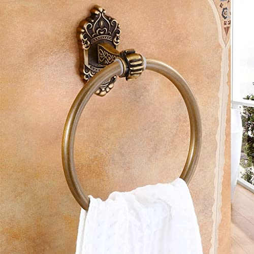 RAKUTE Antique Bathroom Pendant, Space Aluminum Towel Ring, European Retro Towel Rack, Hand Towel Holder, Bathroom Towel Hanger Bathroom Ring