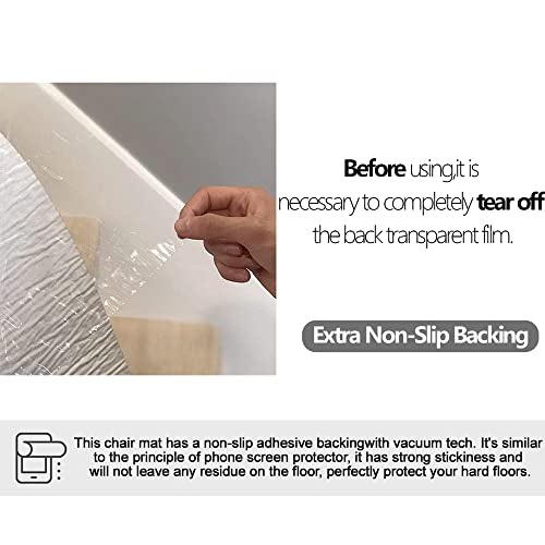 Khalidah Office Chair Mat for Hardwood & Tile Floor, 47" × 47" Computer Chair Mat for Rolling Chair, Under Desk Low-Pile Rug, Multi-Purpose Floor