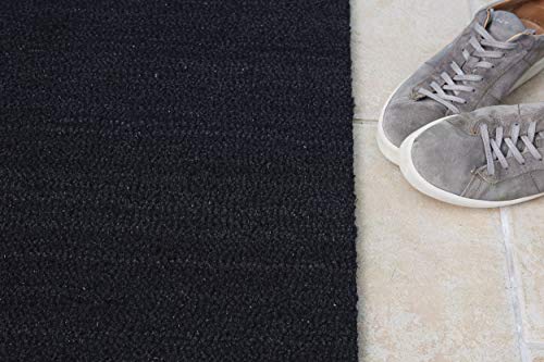 Carpido Non-Slip Coconut Mats - Antibacterial Door Mat - for Covered Outdoor Use - Sustainable Natural Fibre - 100% Coconut - 50 x 80 cm - Black