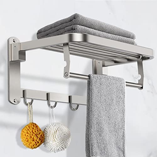 HIGOH Towel Racks,Bathroom Towel Rack Wall Mounted Towel Holder,Installation Towel Holder Rack with Bar Hooks,Wall Mount Towel Shelf,Bathroom Acc
