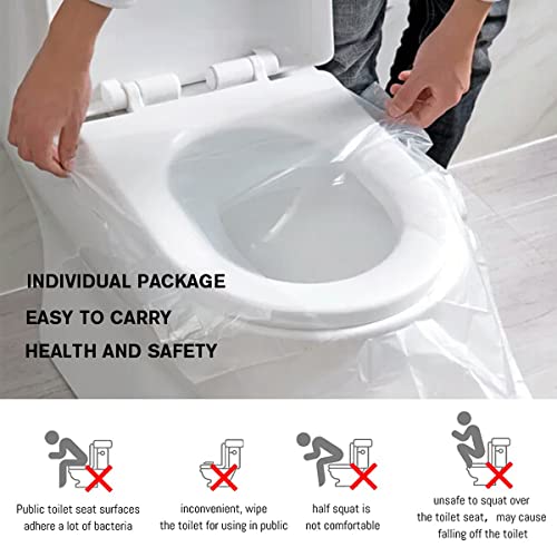 Luckyrao 50 PCS Travel Disposable Toilet Seat Cover Antibacterial Waterproof Portable WC Pad Toilet Mat For Baby Pregnant Mom,Independent Packing