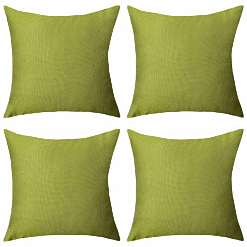 Home Brilliant Sage Green Cushion Covers 45 x 45 for Garden Furniture, Decorative Outdoor Cushions Covers Waterproof, 18x18 inches, Pack of 4, Sa