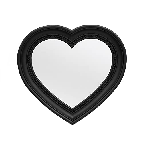 OIGUMR 13.2 x 12 inch Heart Mirror Wall Mirror Mirror Wall Decor Black Mirror