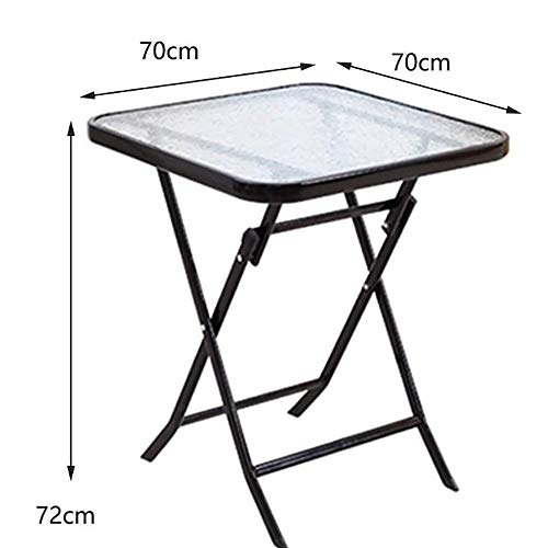 SDFGH Glass square folding table multifunctional folding table Garden Tables dining table Nordic Home Telescopic Folding Desk Small Apartment