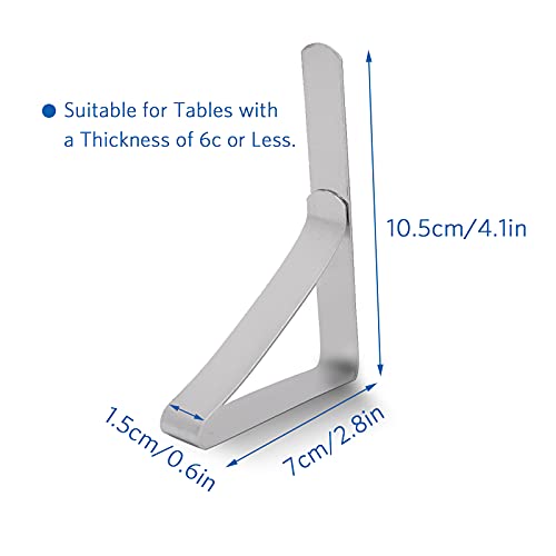 HERCHR Tablecloth Clip, 4 Pieces Table Cloth Clips Large Table Tablecloth Clamps Stainless Steel Table Cover Clamps Adjustable Table Cloth Holder