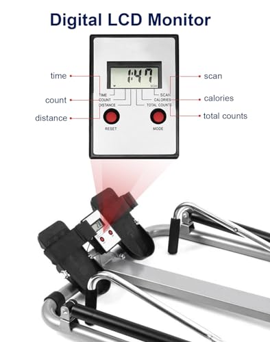 HAWEWE Hydraulic Rowing Machine For Home Use Resistance Adjustable Rower Machine With LCD Monitor Home Gym Up To 264lbs Weight Capacity