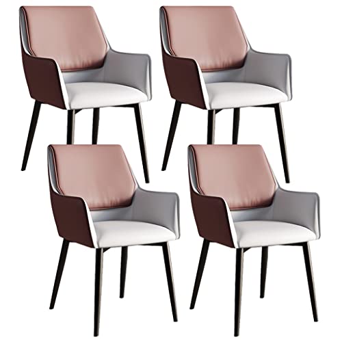 Kitchen Dining Room Furniture Chairs Kitchen Dining Chairs Set Of 4 PU Leather Chairs with Black Metal Legs For Living Room Bedroom Kitchen (Colo
