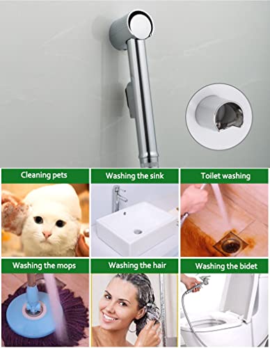 MILIWAN Handheld Bidet Sprayer Toilet Shower Spray Stainless Steel Toilet Bidet Attachment with Hose Sink Shower Head Faucet Diverter for Feminin