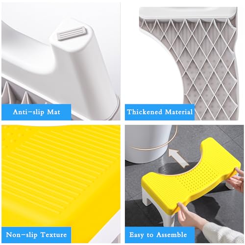 Toilet Stool Poop Stool for Adults and Children, 7" Portable Plastic Squatty Potty for Squatting Posture, Non-Slip Poop Foot Stool for Bathroom,