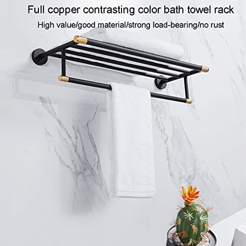 HIGOH Towel Racks,Bathroom Towel Rack Wall Mounted Towel Holder,All Copper Bath Towel Rack,Bathroom Towel Holder,Hardware Light Bathroom Shelf