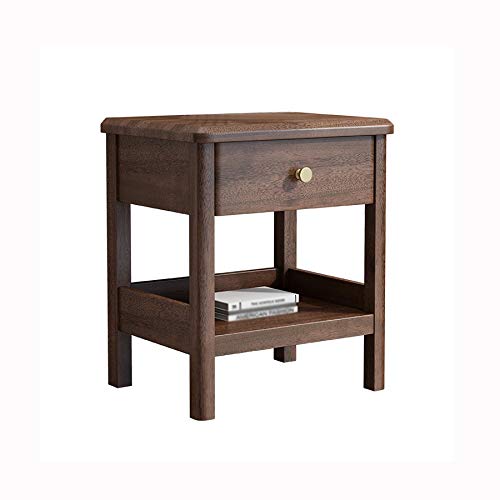 LUKEO Solid Wood Bedside Cabinet Simple Bedroom with Drawer Storage Cabinet, Sideboard Corner Cabinet Environmental Protection