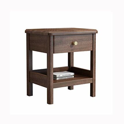 maozi Solid Wood Bedside Cabinet Simple Bedroom with Drawer Storage Cabinet, Sideboard Corner Cabinet Environmental Protection