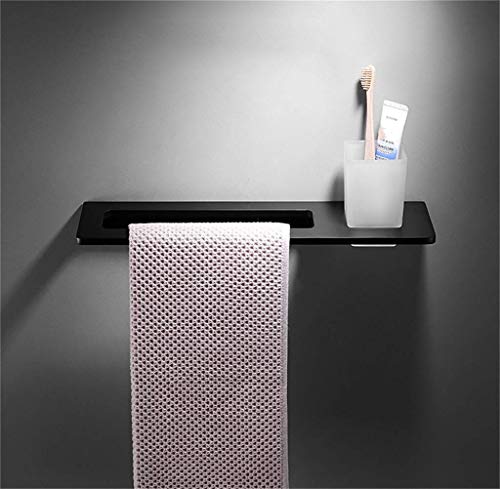 HIGOH Towel Rack Bathroom Bathroom Kitchen Towel Rack Space Aluminum Towel Bar Towel Rail Towel Rod Cup Rack Wall-Mounted Durable Punching Instal