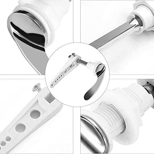 MEDILOE SY7008 Toilet Flush Handle, Alloy Split Toilet Handle Replacement Flush Lever Kit Traditional Victorian Style Toilet Chrome Plated Handle