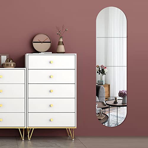MCLEULLA 48" Full Body Mirrors for Walls, 12x12 4pcs Acrylic Plexiglass Mirror Wall-Mounted Full Length Frameless Mirror Makeup Large Long Mirror