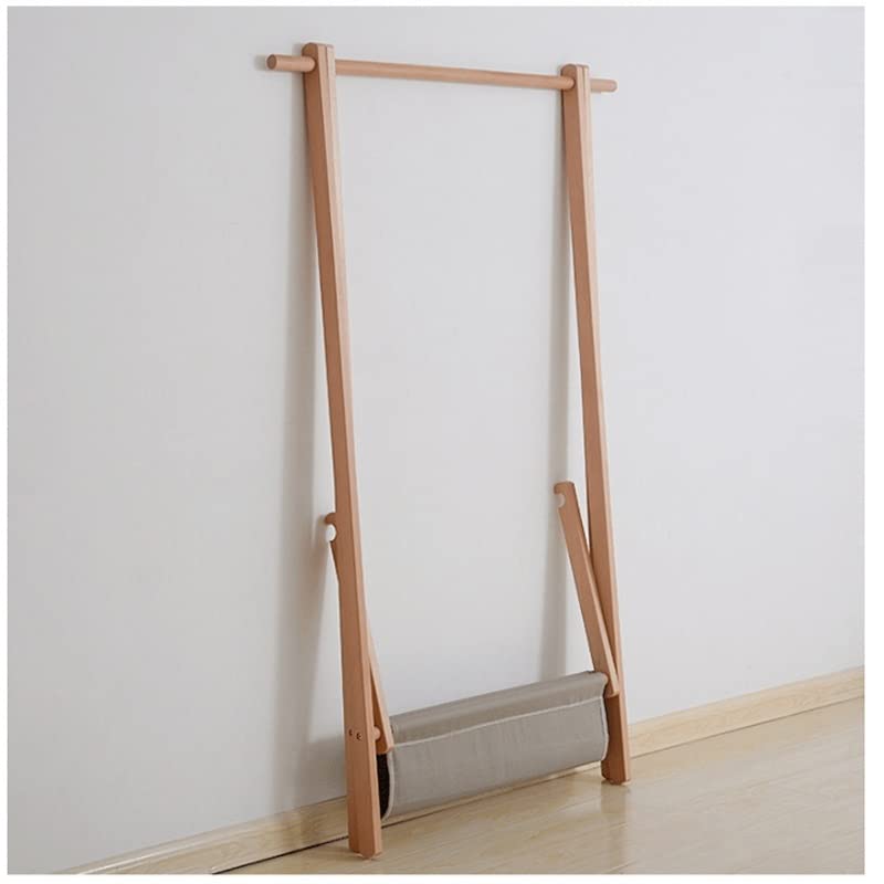 LUKEO Clothing Rack Stand Coat Rack Wood Floor Hanger Simple Foldable Hanger Home Simple Bedroom Floor Hanger (Color : Argento, Size : 120 * 150