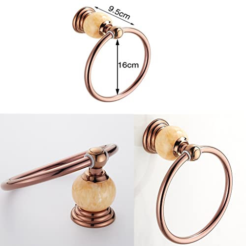 HIGOH Towel Racks,Towel Holder Bath Towel Holder, Bathroom Hand Towel, Rose Nordic Towel, round Bath Towel Hanger Holder, Wall Mounted Hanging Ra