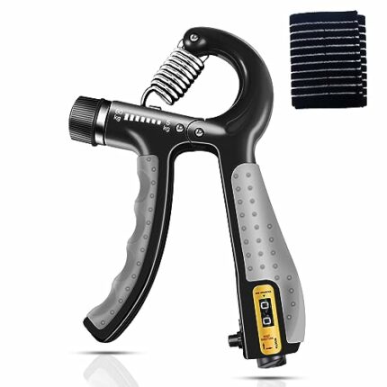 Fwilo Grip Strengthener,5-60kg Gripster Automatic Counting Hand Grip Adjustable Wrist Strengthener With Non-Slip Handle Gripperand 1 Wrist Guard