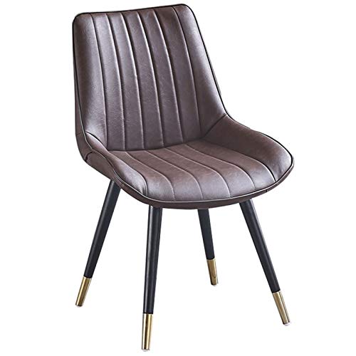 Modern Kitchen Dining Room Chairs Dining Chairs PU Leather Chairs With Black Metal Legs Seat And Backrests Kitchen Living Room Lounge Counter Cha